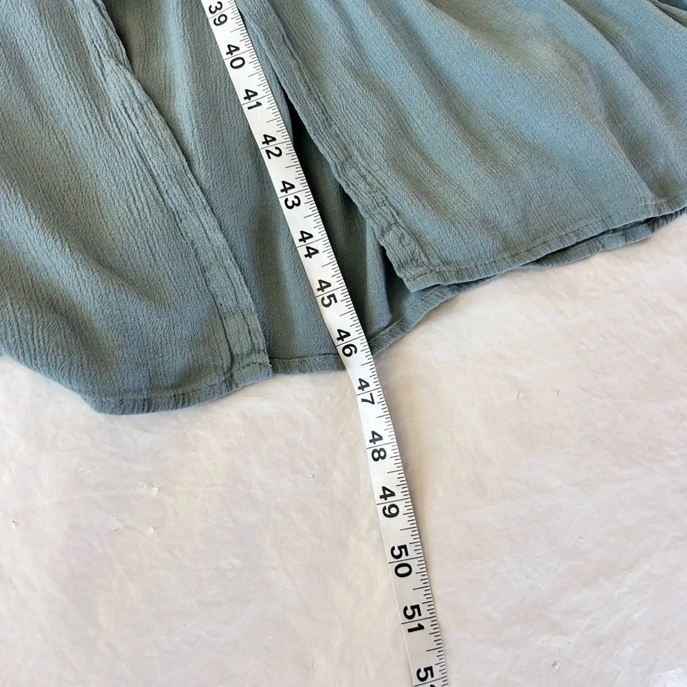 FRYE Button Front Sage Green Casual Maxi Dress Size L Beach Summer